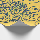 魚日本の黄色ギフト包装紙 ラッピングペーパー (角)