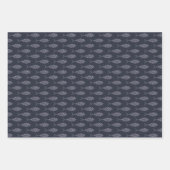 魚柄青白包み紙シート ラッピングペーパーシート (正面2)