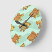 魚柄 ラウンド壁時計 (傾斜)