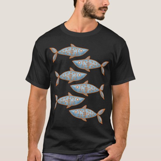魚柄 Tシャツ (正面)