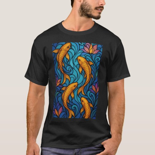 魚模様 Tシャツ (正面)
