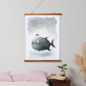 魚水彩プリント 吊り下げ型タペストリー (寝室)