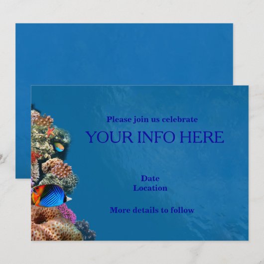 魚水族館カード 招待状 (正面/裏面)