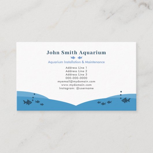 魚水槽の設置とメンテナンス 名刺 (正面)