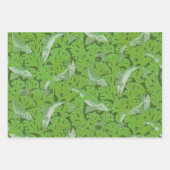 魚水泳海藻コーラルブルーヴィンテージクラシック ラッピングペーパーシート (正面3)