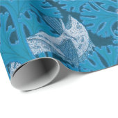 魚水泳海藻コーラルブルーヴィンテージクラシック ラッピングペーパー (ロールコーナー)