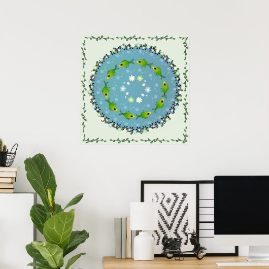 魚水踊り ポスター (ホームオフィス)