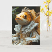 魚王室の折りグリーティングカード カード (黄色い花)