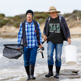 魚生まれの父の日に漁師おもしろい Tシャツ