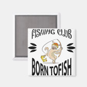 魚生まれ魚釣りクラブの看板マグネット マグネット (正面/裏面)
