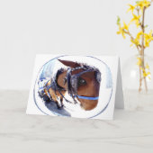 魚目馬およびキャリッジ カード (黄色い花)