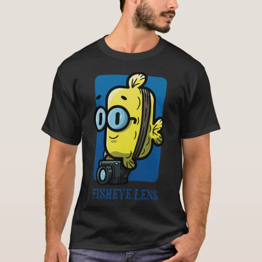 魚眼レンズ - 青 Tシャツ (正面)