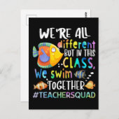 魚私たちは私たち違うは泳ぐ先生ギフトT-S ポストカード (正面/裏面)