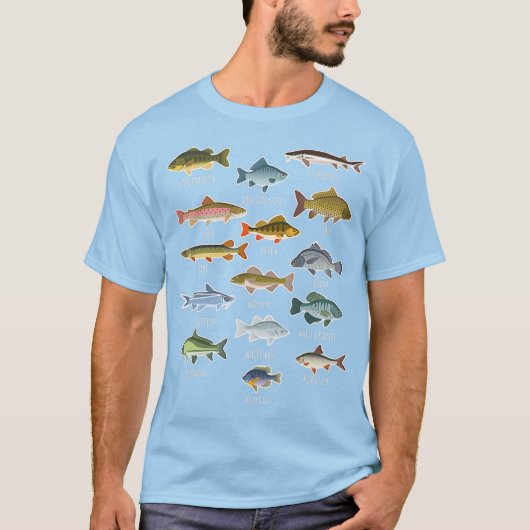 魚種魚釣り Tシャツ (正面)