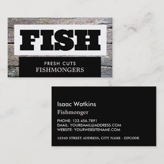 魚素朴屋/妻、魚市場 名刺 (正面/裏面)