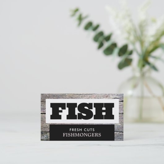 魚素朴屋/妻、魚市場 名刺 (スタンド正面)