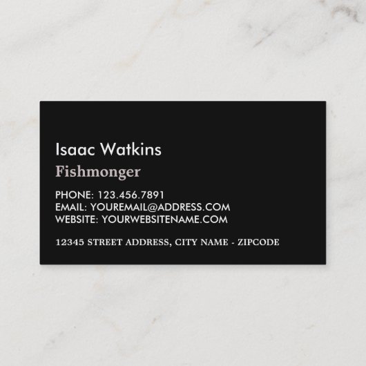 魚素朴屋/妻、魚市場 名刺 (裏面)