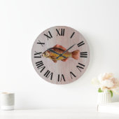 魚素朴木 ラージ壁時計 (ホーム)