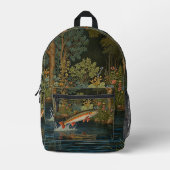 魚素朴魚釣りフライ プリントバックパック (正面)