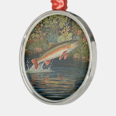 魚素朴魚釣りフライ メタルオーナメント (左)