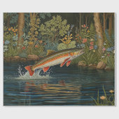 魚素朴魚釣りフライ ラッピングペーパー (フラット)