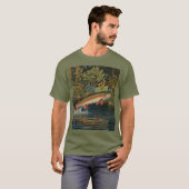 魚素朴魚釣りフライ Tシャツ (正面フル)