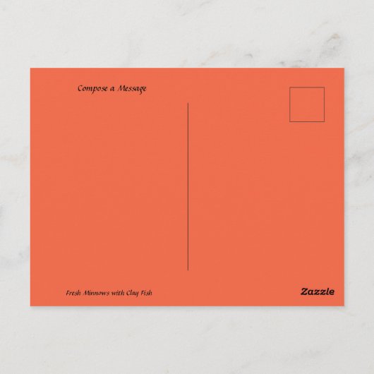 魚絵を描のフォーク美術の鮮やかな粘土の彫刻 ポストカード (裏面)