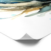 魚絵画の水色 ポスター (角)