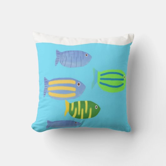 魚絵画類 クッション (正面)