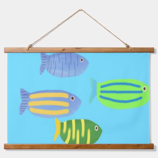 魚絵画類 吊り下げ型タペストリー (正面)