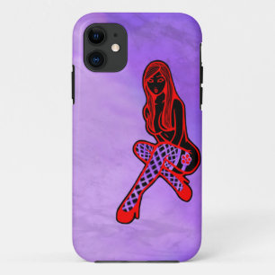 魚網および花Pin (紫色の霞) iPhone 11 ケース