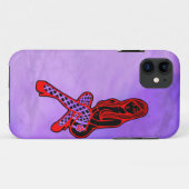 魚網および花Pin (紫色の霞) Case-Mate iPhoneケース (裏面(横))