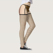 魚網ストッキングとヒョウの皮レギンス レギンス (右)