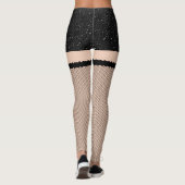 魚網付き黒革ショートパンツ レギンス (裏面)