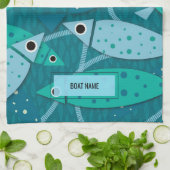 魚航海の型船名 キッチンタオル (折り畳み)