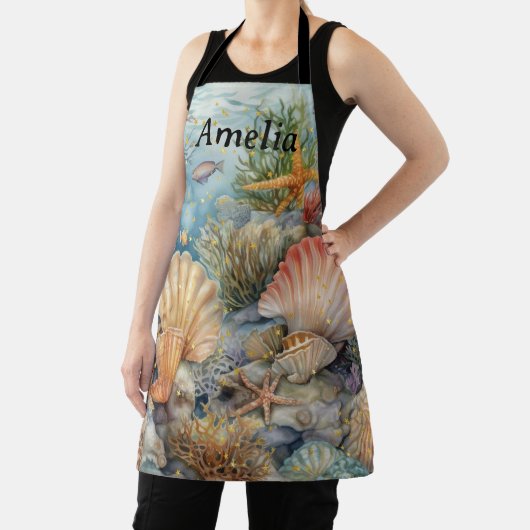 魚草付き貝殻エプロン エプロン (インサイチュ)
