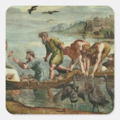 魚荷車を引くの奇蹟 スクエアシール (正面)