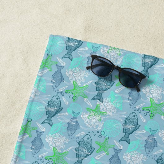 魚貝 ビーチタオル (インサイチュ)