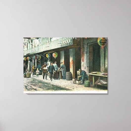 魚通りの通りの表示 キャンバスプリント (正面)