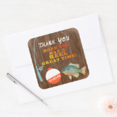 魚釣りありがとう誕生日シール スクエアシール (封筒)