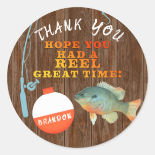 魚釣りありがとう誕生日シール ラウンドシール