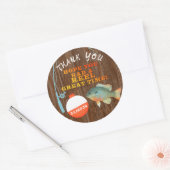 魚釣りありがとう誕生日シール ラウンドシール (封筒)