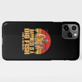 魚釣りおもしろいことわざ – 幸福は大きな魚 iPhoneケース (裏面横)