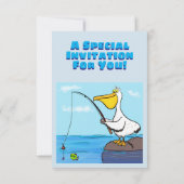 魚釣りおもしろいのペリカン漫画への招待 招待状 (裏面)