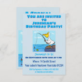 魚釣りおもしろいのペリカン漫画への招待 招待状 (正面/裏面)