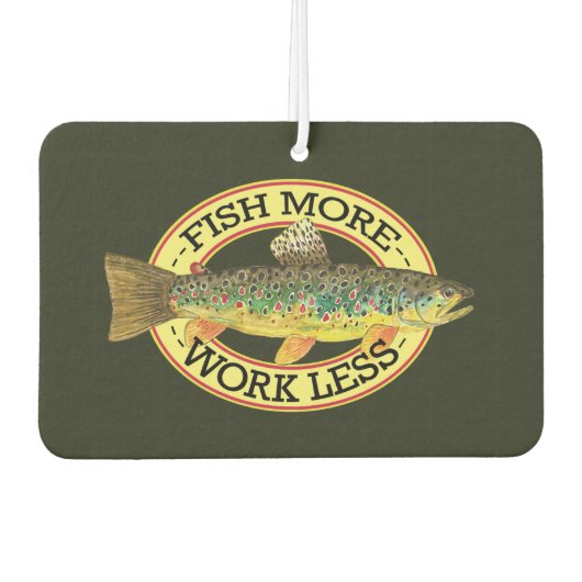 魚釣りおもしろいの言葉 カーエアーフレッシュナー (正面)