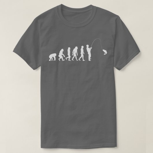 魚釣りおもしろいの進化 Tシャツ (デザイン正面)