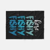 魚釣りおもしろいはここフィジーラブサマーレイクギフト フリースブランケット (正面(横))