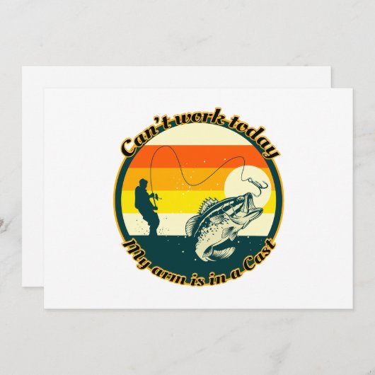 魚釣りおもしろいは今日は動けない腕がギプス中だ シーズンカード (正面/裏面)