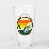 魚釣りおもしろいは今日は動けない腕がギプス中だ タンブラーグラス (裏面)